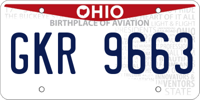 OH license plate GKR9663