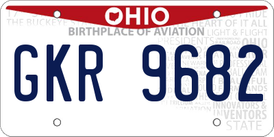 OH license plate GKR9682