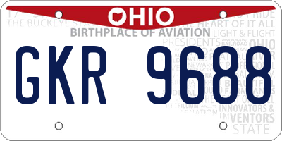 OH license plate GKR9688