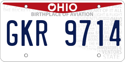 OH license plate GKR9714