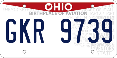 OH license plate GKR9739