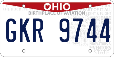 OH license plate GKR9744