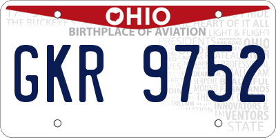 OH license plate GKR9752