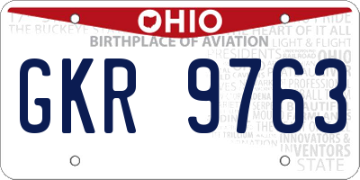 OH license plate GKR9763