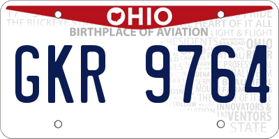 OH license plate GKR9764