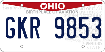 OH license plate GKR9853