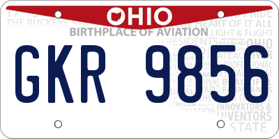 OH license plate GKR9856