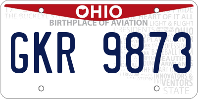 OH license plate GKR9873