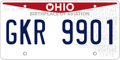 OH license plate GKR9901