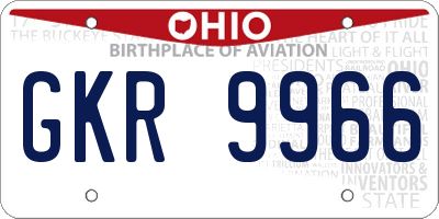 OH license plate GKR9966