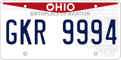 OH license plate GKR9994