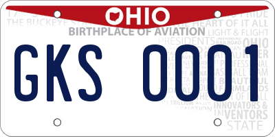OH license plate GKS0001