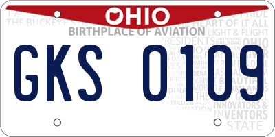 OH license plate GKS0109