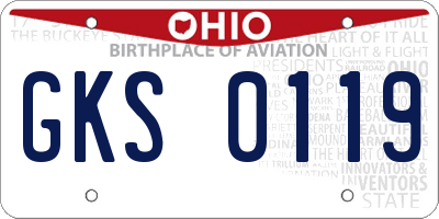 OH license plate GKS0119