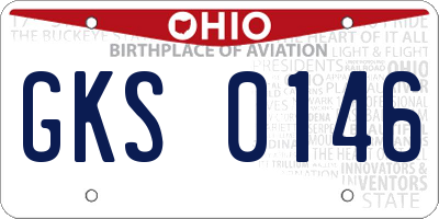 OH license plate GKS0146