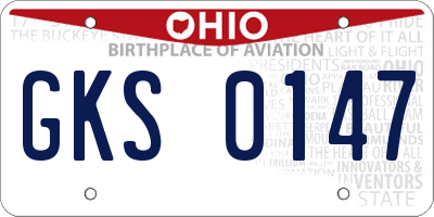 OH license plate GKS0147