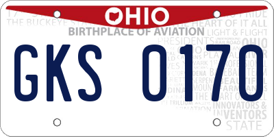 OH license plate GKS0170