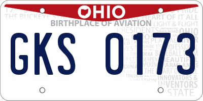 OH license plate GKS0173