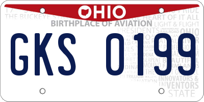 OH license plate GKS0199
