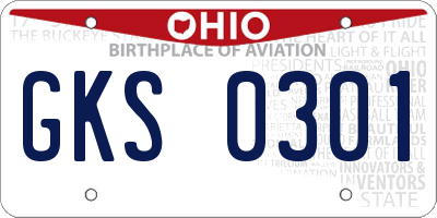 OH license plate GKS0301
