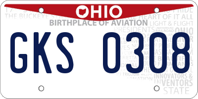 OH license plate GKS0308