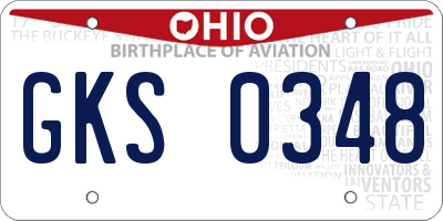OH license plate GKS0348
