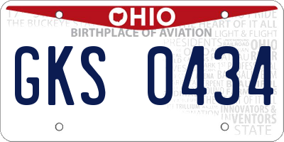 OH license plate GKS0434