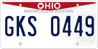 OH license plate GKS0449