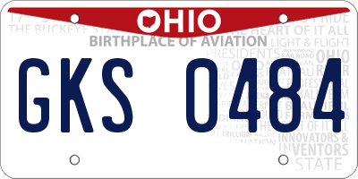 OH license plate GKS0484