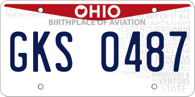 OH license plate GKS0487