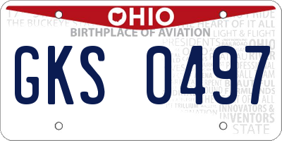OH license plate GKS0497