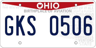 OH license plate GKS0506