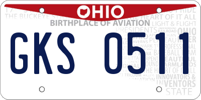 OH license plate GKS0511