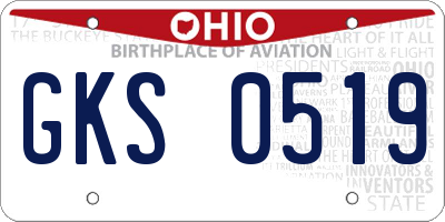 OH license plate GKS0519