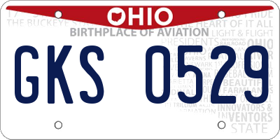 OH license plate GKS0529