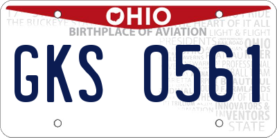 OH license plate GKS0561
