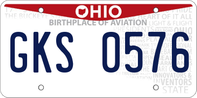 OH license plate GKS0576