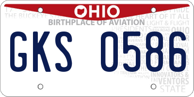 OH license plate GKS0586