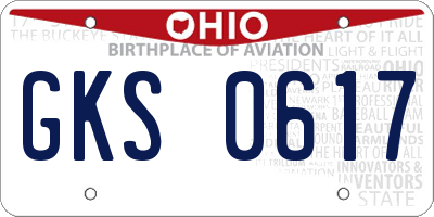 OH license plate GKS0617
