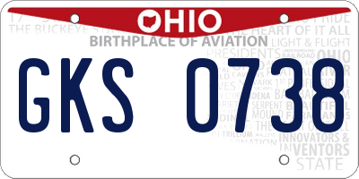 OH license plate GKS0738
