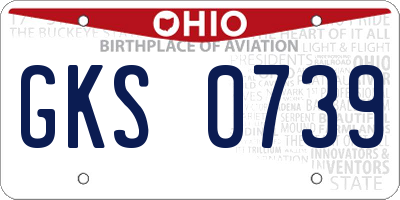 OH license plate GKS0739