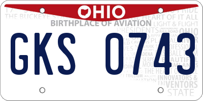 OH license plate GKS0743