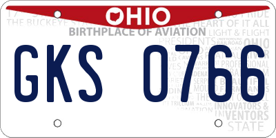 OH license plate GKS0766