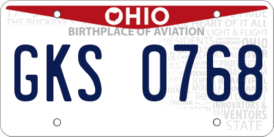 OH license plate GKS0768