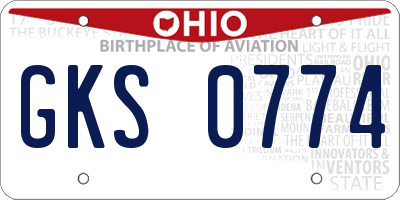 OH license plate GKS0774