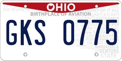OH license plate GKS0775