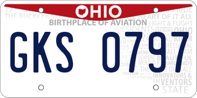 OH license plate GKS0797