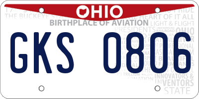 OH license plate GKS0806