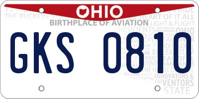 OH license plate GKS0810