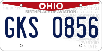 OH license plate GKS0856
